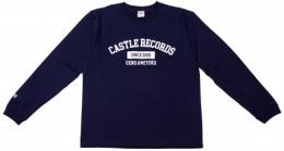 【CP対象】 CASTLE-RECORDS LONG T-shirts “college” (NAVY x WHITE)