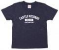 【CP対象】 CASTLE-RECORDS Kids T-shirts “college” (DARK HEATHER NAVY x WHITE)