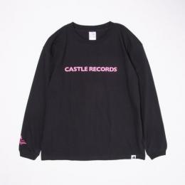 CASTLE-RECORDS LONG T-shirts (BLACK x PINK)