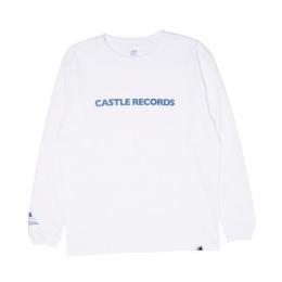 CASTLE-RECORDS LONG T-shirts (WHITE x BLUE)
