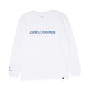 CASTLE-RECORDS LONG T-shirts (WHITE x BLUE)