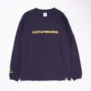 CASTLE-RECORDS LONG T-shirts (NAVY x YELLOW)