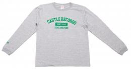 【CP対象】 CASTLE-RECORDS LONG T-shirts “college” (GRAY x GREEN)