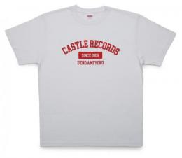 【CP対象】 CASTLE-RECORDS T-shirts “college” (WHITE x RED)